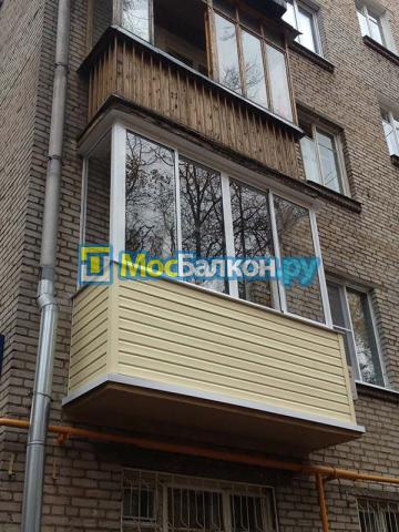 Остекление балкона с внешней отделкой